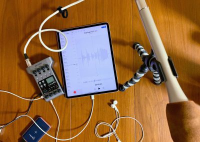 P4とiPadをUSBでつないでiPadのボイスメモで収録
